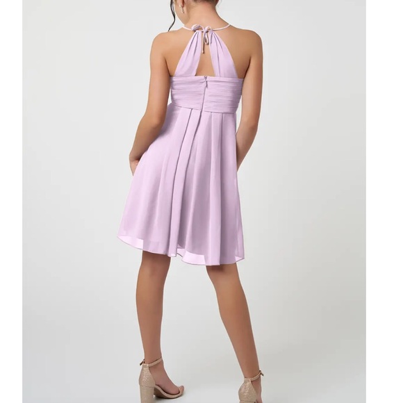 Azazie Ginny Junior Special Occasion A-Line Chiffon Dress in Dusty Rose  Small - Picture 2 of 11